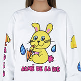 アクメドラビ(acme' de la vie)   ABBIT WITH UMBRELLA SWEATSHIRT WHITE