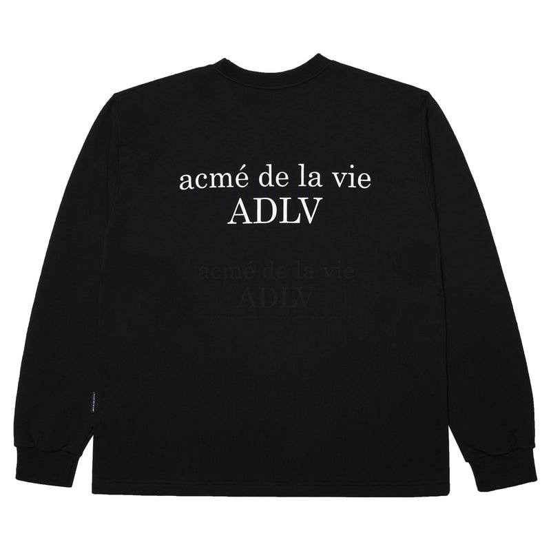 アクメドラビ(acme' de la vie) ADLV BABY FACE SWEATSHIRT BLACK GRAY TEDDYBEAR
