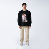 アクメドラビ(acme' de la vie) ADLV BABY FACE SWEATSHIRT BLACK GREY TEDDYBEAR