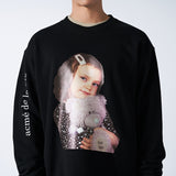 アクメドラビ(acme' de la vie) ADLV BABY FACE SWEATSHIRT BLACK GREY TEDDYBEAR