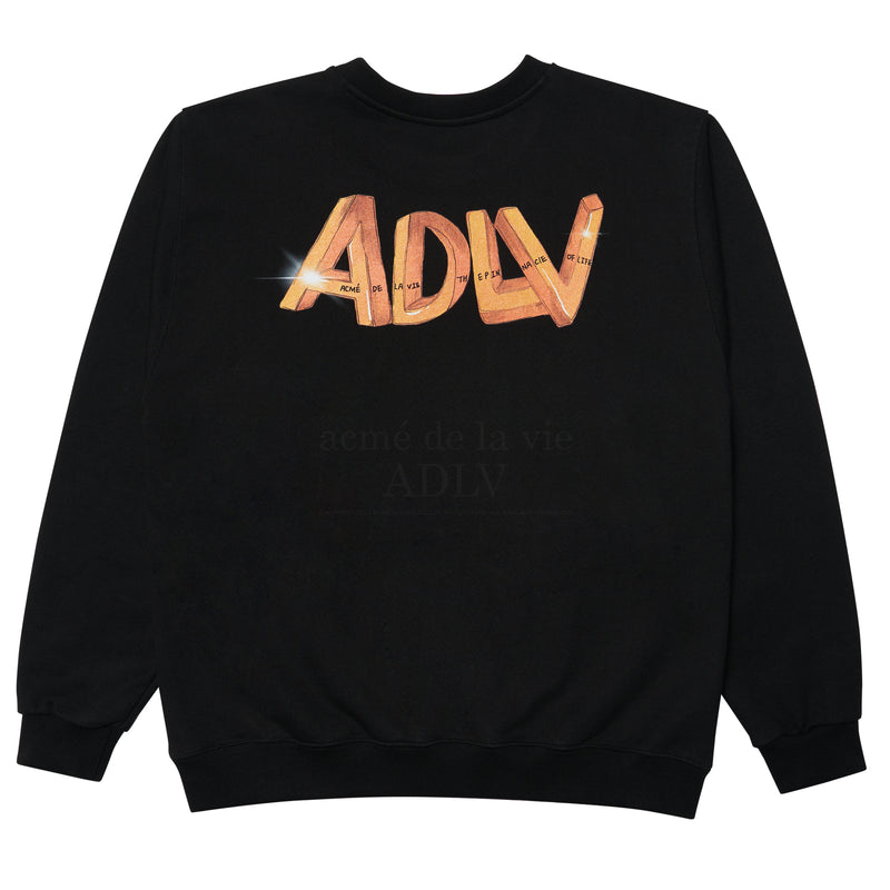 アクメドラビ(acme' de la vie)   3D CROQUIS LOGO SWEATSHIRT BLACK