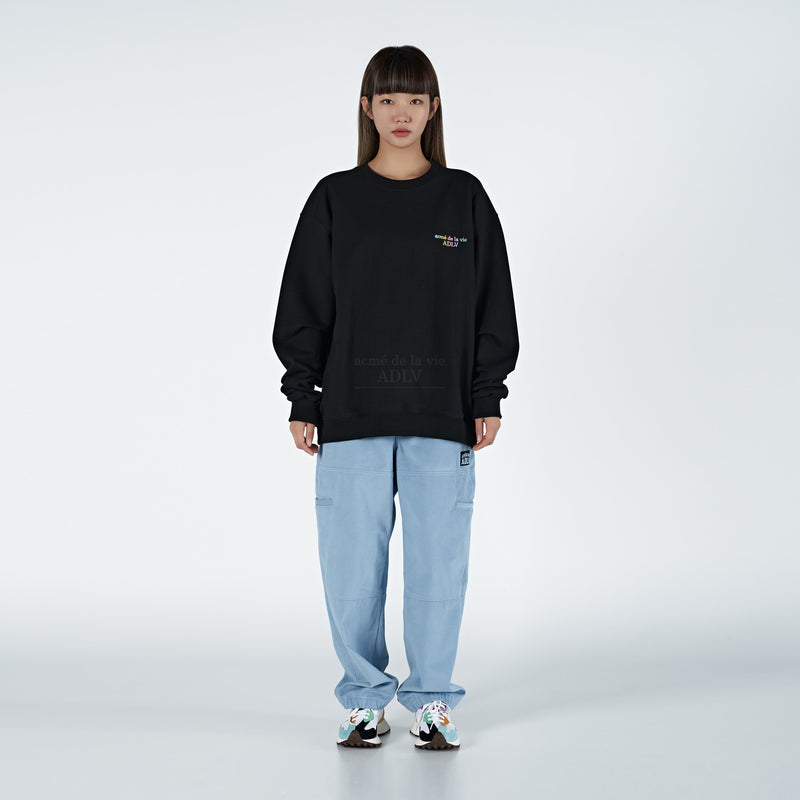 アクメドラビ(acme' de la vie)   GRADIENT BASIC LOGO SWEATSHIRT BLACK