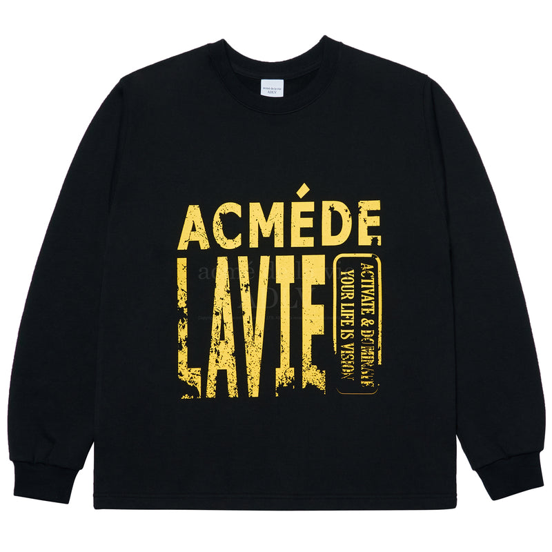 アクメドラビ(acme' de la vie) VINTAGE FONT SWEATSHIRT BLACK