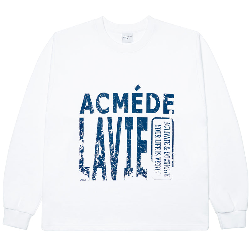アクメドラビ(acme' de la vie) VINTAGE FONT SWEATSHIRT WHITE