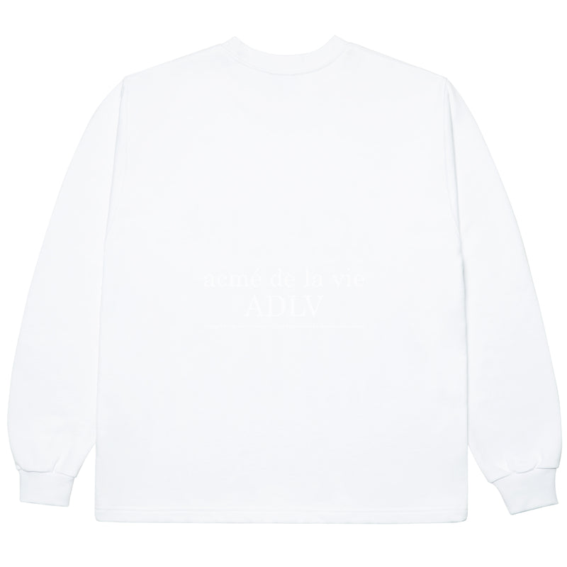 アクメドラビ(acme' de la vie) VINTAGE FONT SWEATSHIRT WHITE