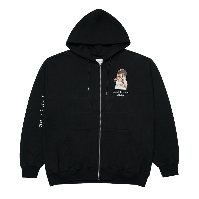 アクメドラビ(acme' de la vie) ADLV BABY FACE ZIP-UP BLACK SLINGSHOT
