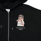アクメドラビ(acme' de la vie) ADLV BABY FACE ZIP-UP BLACK SLINGSHOT