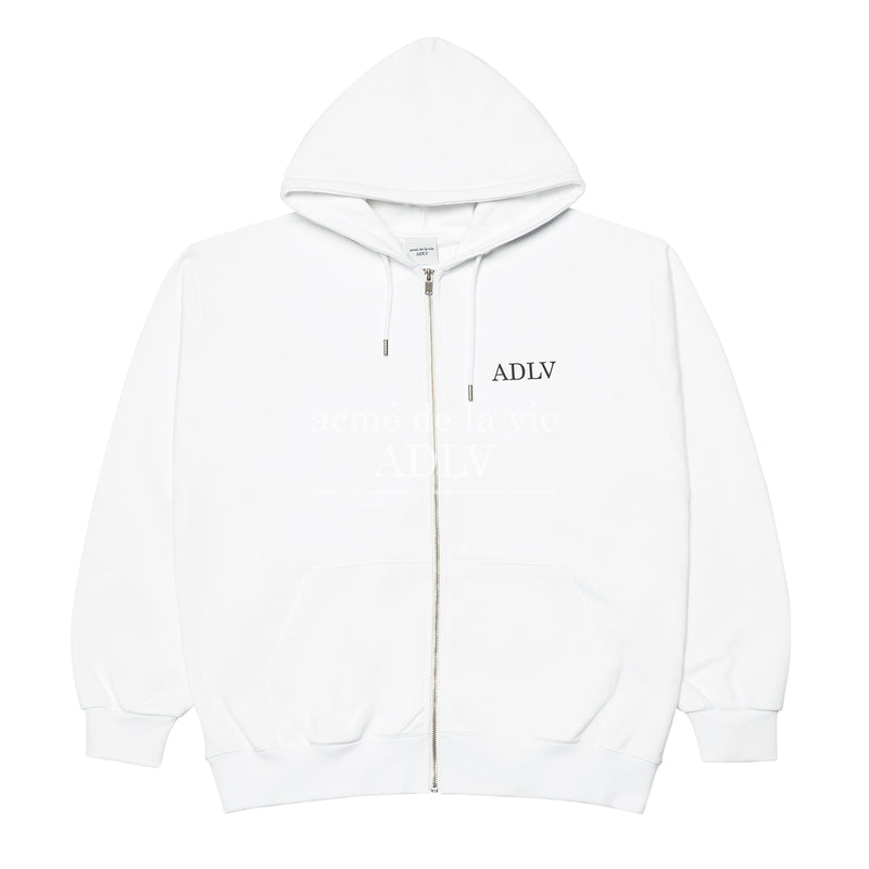アクメドラビ(acme' de la vie) HIGH FREQUENCY LOGO HOODIE ZIP-UP WHITE