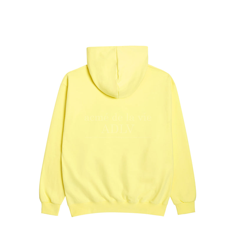 アクメドラビ(acme' de la vie)  FALLDOWN LOGO HOODIE LIGHT YELLOW