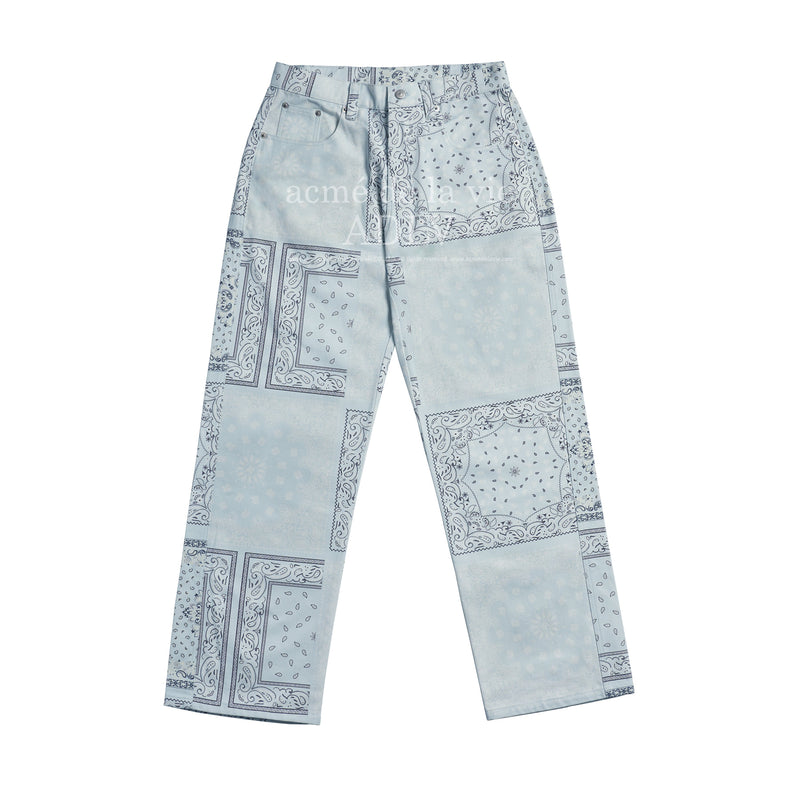 アクメドラビ(acme' de la vie)  PAISLEY COTTON PANTS SKYBLUE