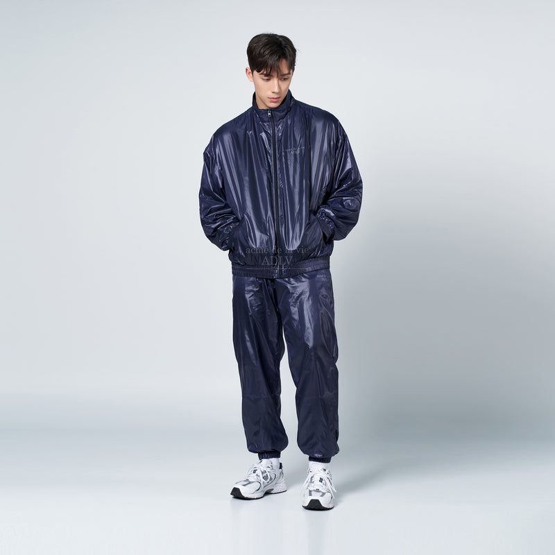 アクメドラビ(acme' de la vie) GLOSSY WOVEN SET-UP PANTS NAVY
