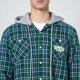アクメドラビ(acme' de la vie) SILICON EMBLEM CHECKSHIRT HOODIE GREEN