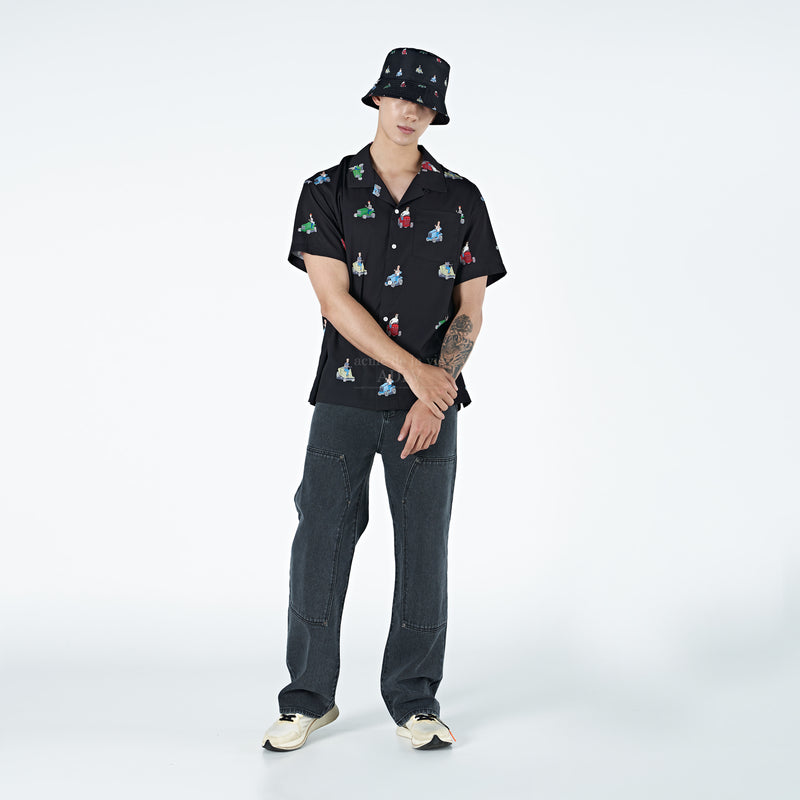 アクメドラビ(acme' de la vie) RIVET PATCHWORK DENIM PANTS BLACK