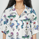 アクメドラビ(acme' de la vie)  BORDER CHARACTER PATTERN SHIRTS WHITE