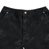 アクメドラビ(acme' de la vie) ADLV LOGO PATTERN DENIM SHORT PANTS BLACK