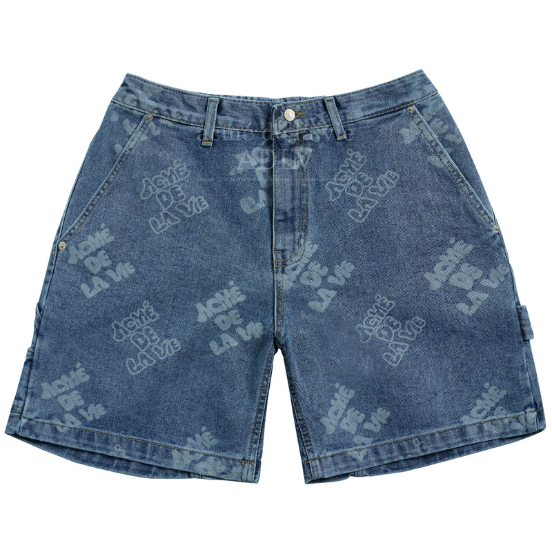 アクメドラビ(acme' de la vie) ADLV LOGO PATTERN DENIM SHORT PANTS BLUE