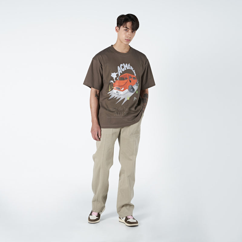 アクメドラビ(acme' de la vie)  51 ZONE SHORT SLEEVE T-SHIRT BROWN