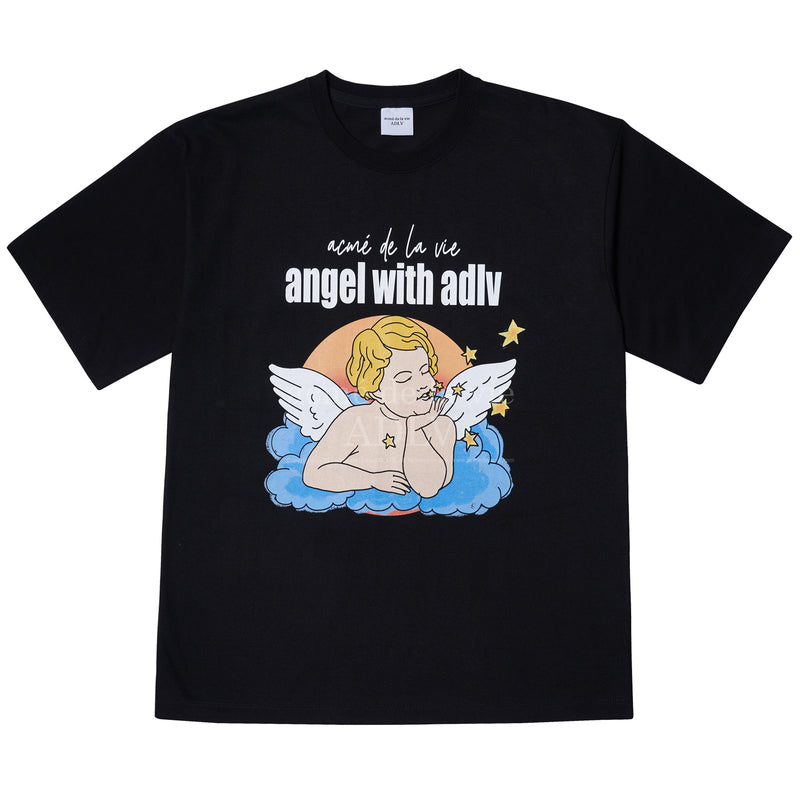 アクメドラビ(acme' de la vie)  ANGEL SHORT SLEEVE T-SHIRT BLACK