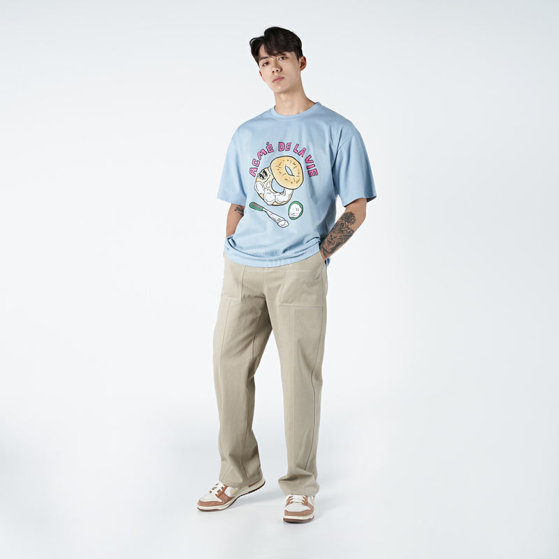 アクメドラビ(acme' de la vie)  BAGELS SHORT SLEEVE T-SHIRT SKYBLUE
