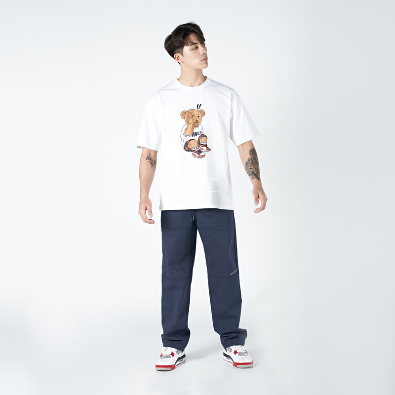 アクメドラビ(acme' de la vie)  CHECK PANTS BEAR SHORT SLEEVE T-SHIRT WHITE