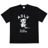 アクメドラビ(acme' de la vie)  DISH COW SHORT SLEEVE T-SHIRT BLACK