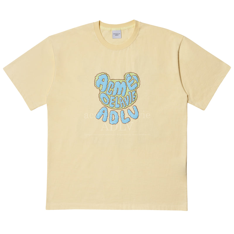 アクメドラビ(acme' de la vie)  EMBO BEAR SHORT SLEEVE T-SHIRT LIGHT YELLOW