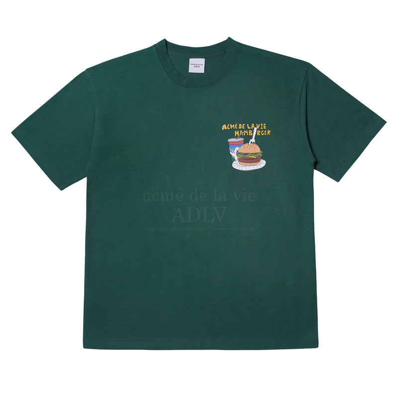 アクメドラビ(acme' de la vie) HAMBURGER SHORT SLEEVE T-SHIRT DEEP GREEN
