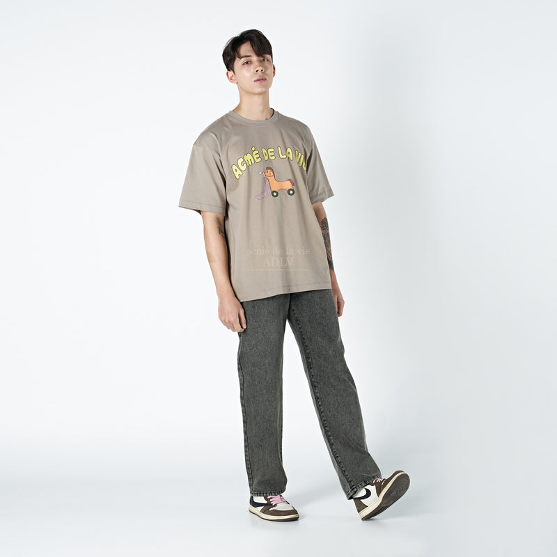 アクメドラビ(acme' de la vie) ACID DYED DENIM PANTS BLACK/YELLOW