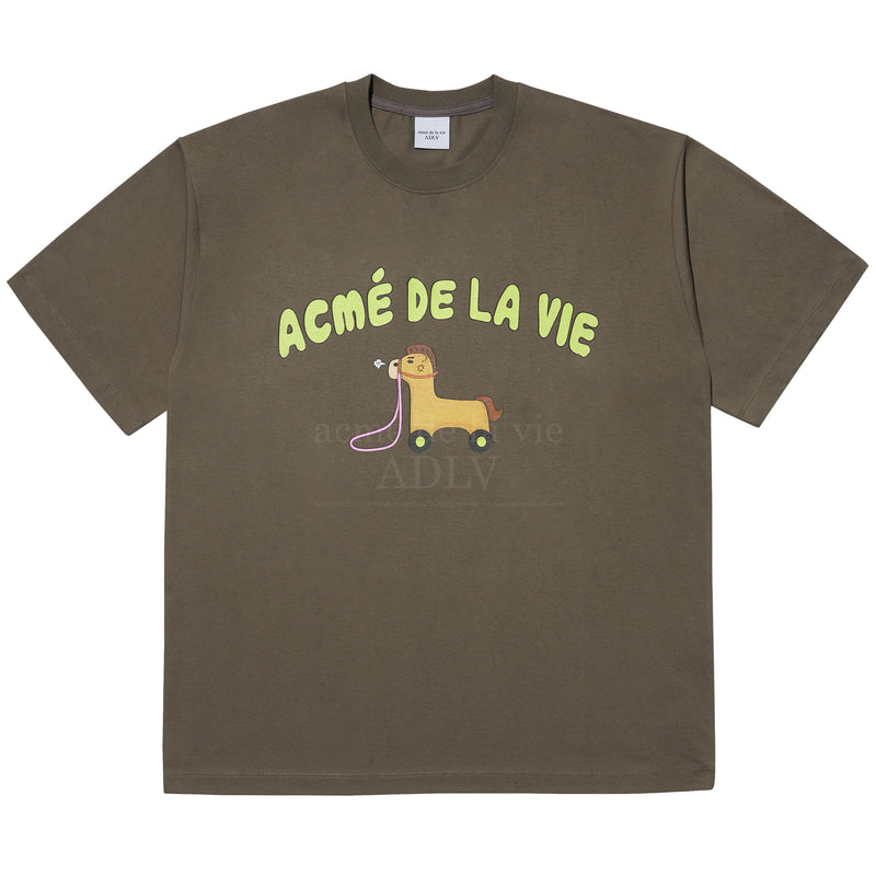 アクメドラビ(acme' de la vie)  HOBBYHORSE SHORT SLEEVE T-SHIRT BROWN