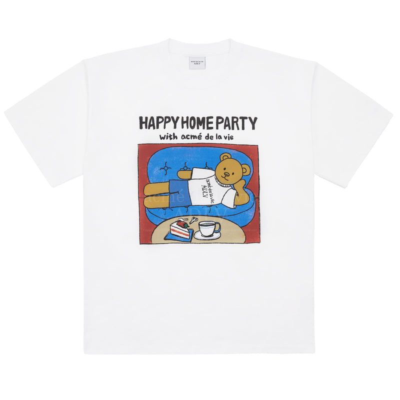 アクメドラビ(acme' de la vie)  HAPPY HOME PARTY SHORT SLEEVE T-SHIRT WHITE