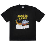 アクメドラビ(acme' de la vie)  SPACESHIP SHORT SLEEVE T-SHIRT BLACK