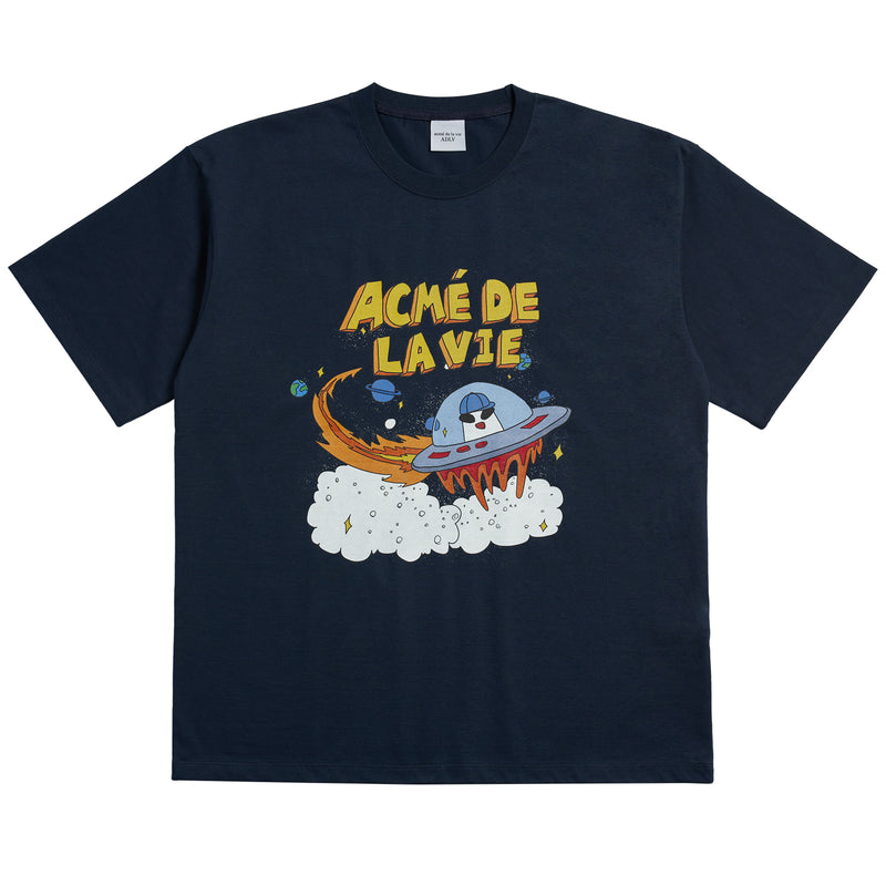 アクメドラビ(acme' de la vie)  SPACESHIP SHORT SLEEVE T-SHIRT NAVY