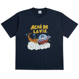 アクメドラビ(acme' de la vie)  SPACESHIP SHORT SLEEVE T-SHIRT NAVY