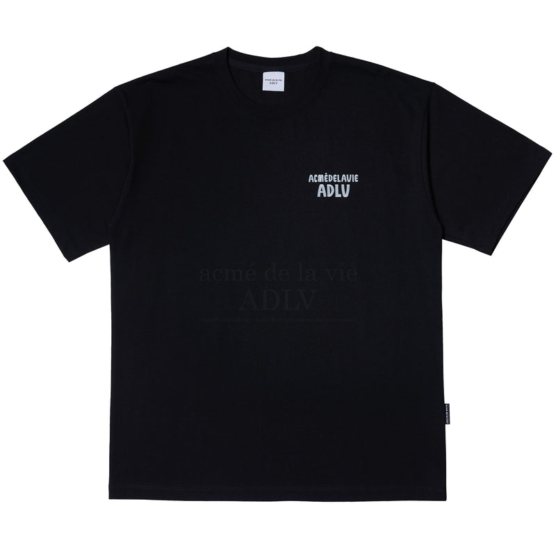 アクメドラビ(acme' de la vie)  MARKER BASIC LOGO SHORT SLEEVE T-SHIRT BLACK/WHITE