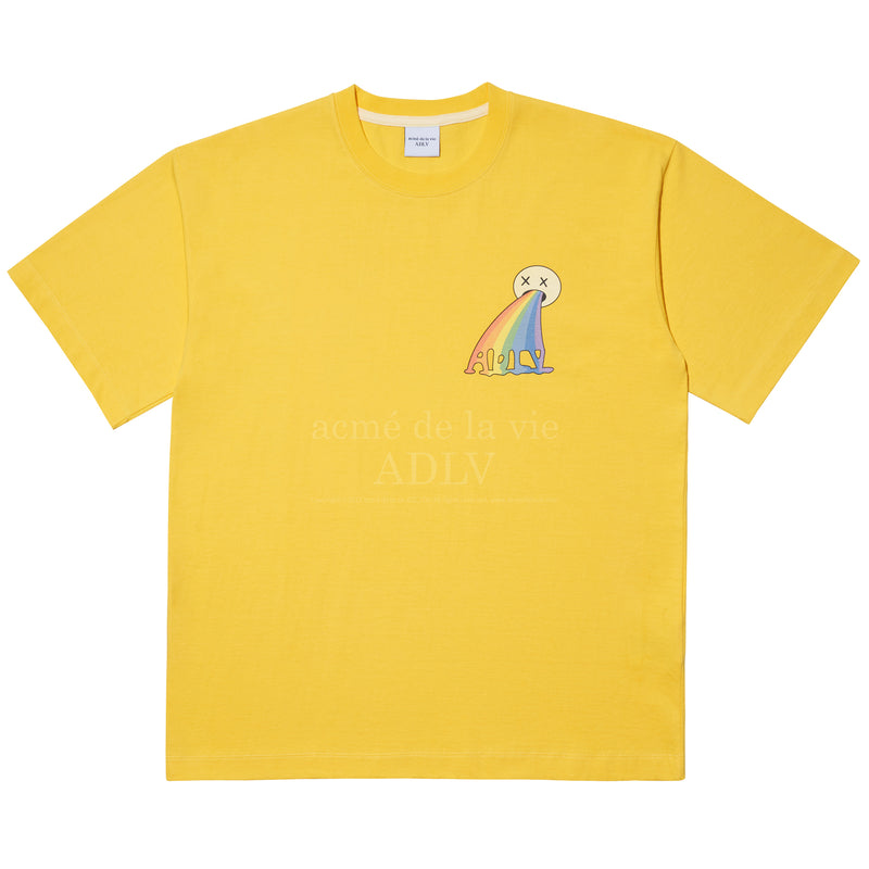 アクメドラビ(acme' de la vie) RAINBOW SHORT SLEEVE T-SHIRT YELLOW