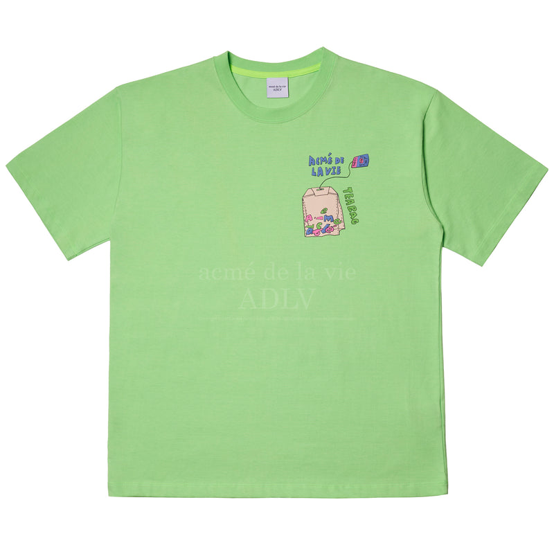アクメドラビ(acme' de la vie) TEABAG LOGO SHORT SLEEVE T-SHIRT LIGHT GREEN