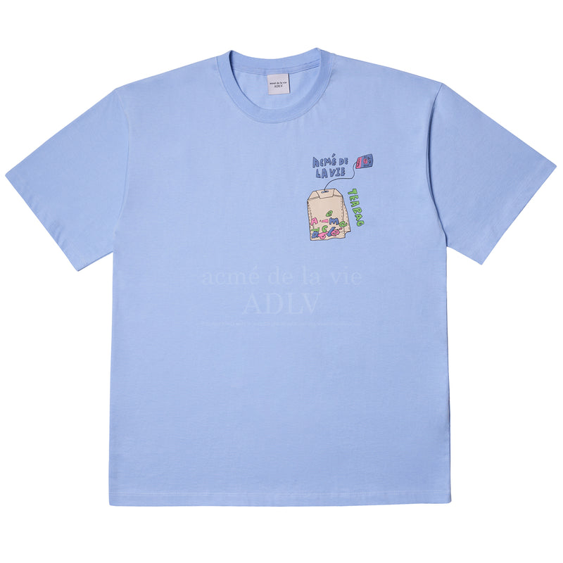 アクメドラビ(acme' de la vie) TEABAG LOGO SHORT SLEEVE T-SHIRT SKYBLUE