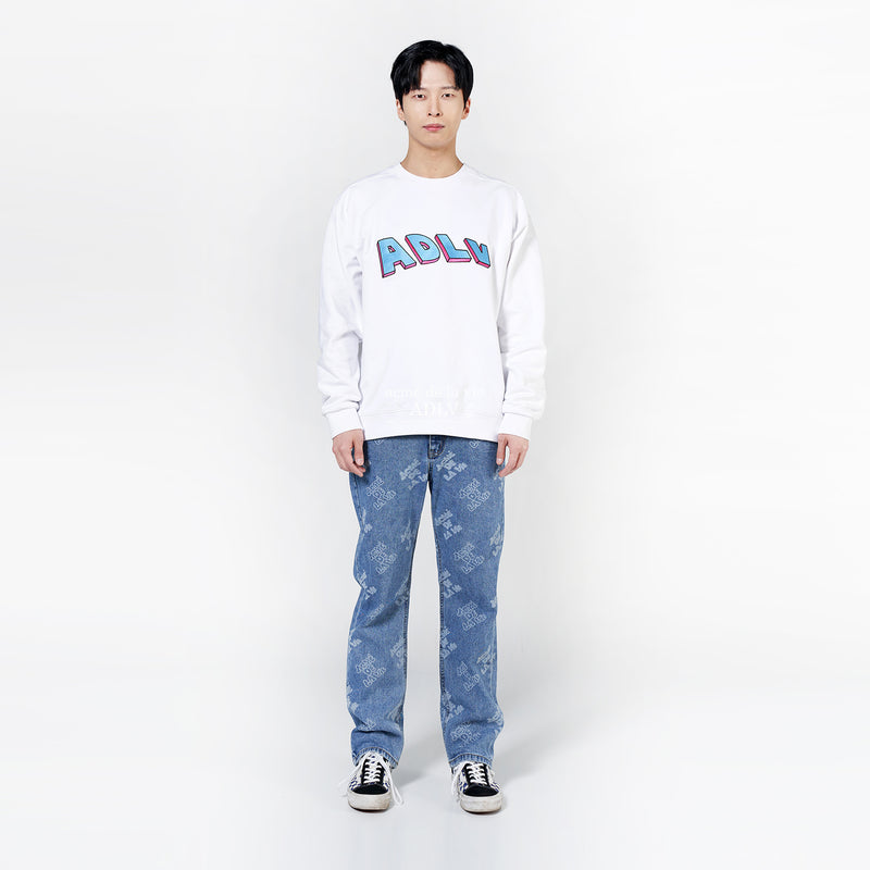 アクメドラビ(acme' de la vie)  3D TWO-TONE EMBROIDERY SWEATSHIRT WHITE