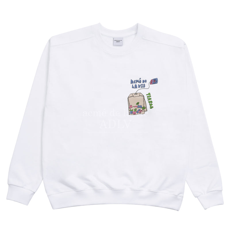 アクメドラビ(acme' de la vie) TEABAG LOGO SWEATSHIRT WHITE