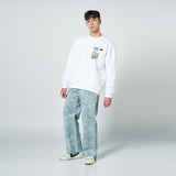 アクメドラビ(acme' de la vie)  PAISLEY FAKE DENIM PANTS SKYBLUE