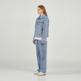 アクメドラビ(acme' de la vie) A LOGO MONOGRAM PATTERN DENIM PANTS BLUE