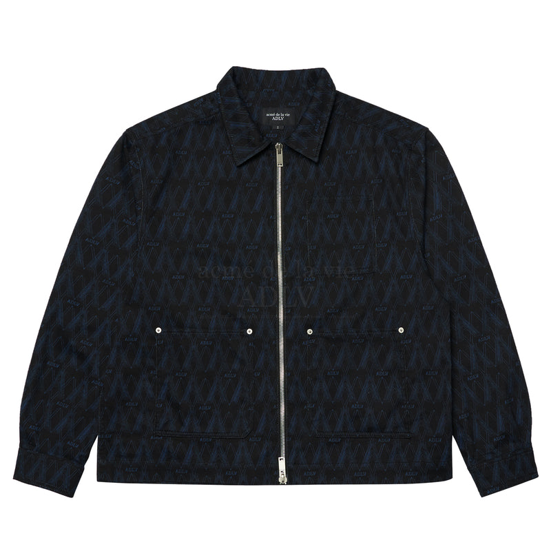 アクメドラビ(acme' de la vie) A LOGO MONOGRAM PATTERN WOVEN JACKET BLACK