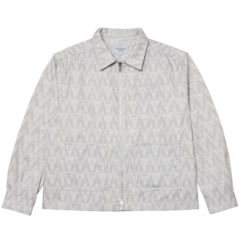 アクメドラビ(acme' de la vie) A LOGO MONOGRAM PATTERN WOVEN JACKET GREY