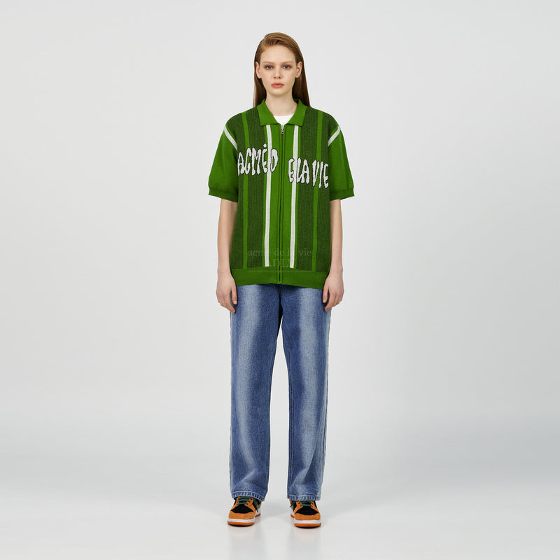 アクメドラビ(acme' de la vie) STRIPE BRUSH WASHING DENIM PANTS BLUE