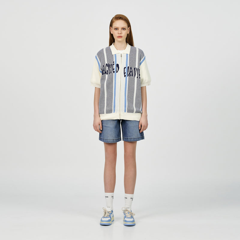 アクメドラビ(acme' de la vie) SIDE ZIPPER DENIM SHORT PANTS BLUE