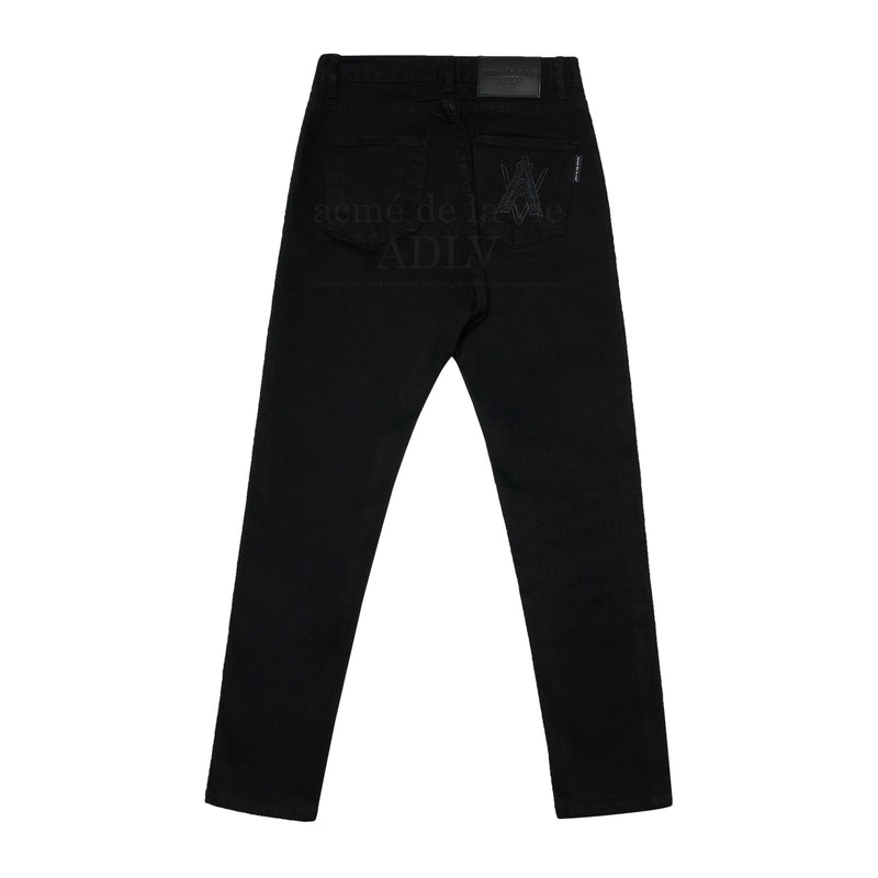 アクメドラビ(acme' de la vie) A LOGO EMBROIDERED SKINNY DENIM PANTS BLACK
