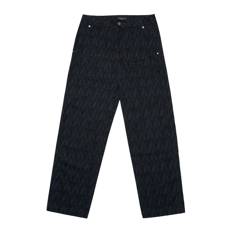 アクメドラビ(acme' de la vie) A LOGO MONOGRAM PATTERN WOVEN PANTS BLACK