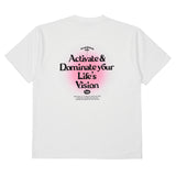 アクメドラビ(acme' de la vie) BACK SPREAD SLOGAN SHORT SLEEVE T-SHIRT PINK