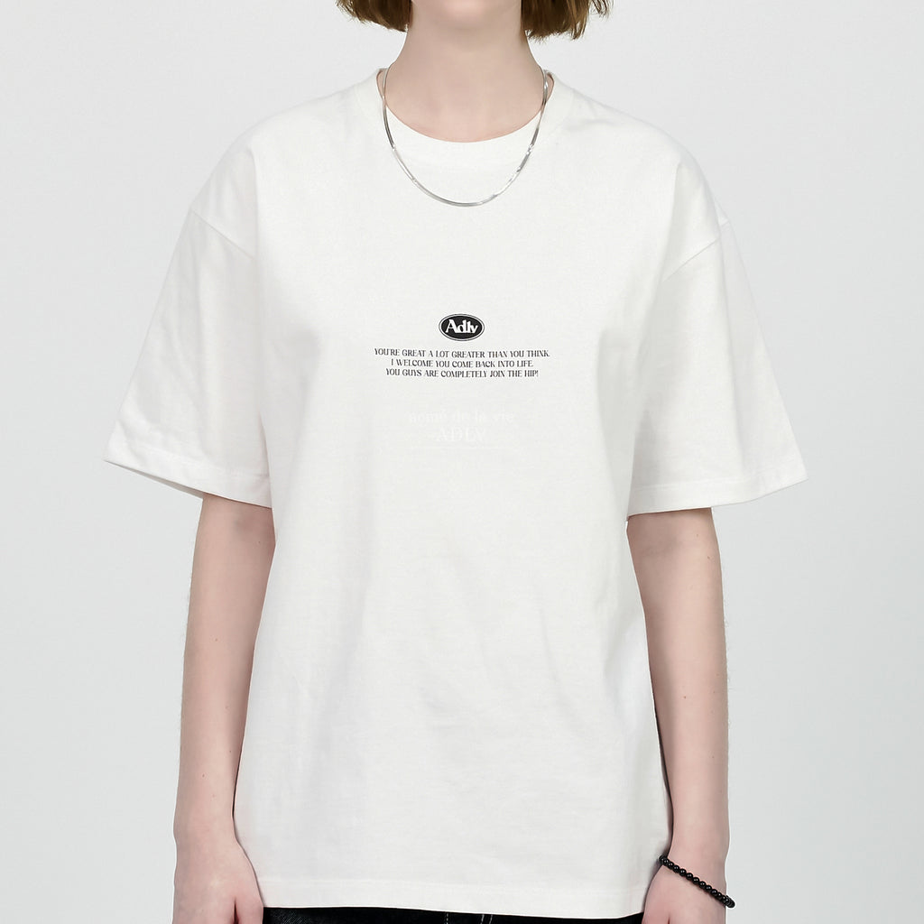 アクメドラビ(acme' de la vie) BACK SPREAD SLOGAN SHORT