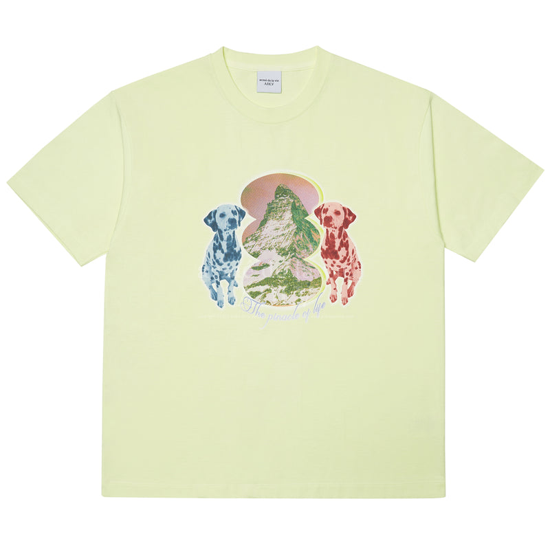アクメドラビ(acme' de la vie) DALMATIAN SHORT SLEEVE T-SHIRT LIGHT YELLOW